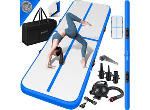 4255598312943 - KESSER® Turnmatte Aufblasbar Airtrack Fitness-Matte Gymnastikmatte 3 4 5 6m inkl Tragetasche & elektr Luftpumpe Yogamatte Tumbling Matten  Trainingsmatte Sportmatte Yoga Turn- & Fitness