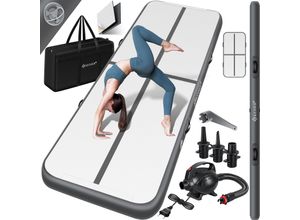 4255598312981 - KESSER® Turnmatte Aufblasbar Airtrack Fitness-Matte Gymnastikmatte 3 4 5 6m inkl Tragetasche & elektr Luftpumpe Yogamatte Tumbling Matten  Trainingsmatte Sportmatte Yoga Turn- & Fitness