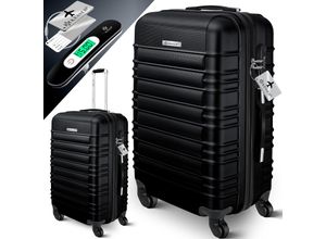 4255598315029 - KESSER® Reisekoffer Hartschalen-Koffer Inkl Kofferwaage + Gepäckanhänger Trolley Gepäck Rollkoffer Zahlenschloss 4 Rollen ABS-Hartschale Teleskopgriff