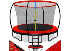 4255598319959 - KESSER® Trampolin Gartentrampolin TÜV Rheinland GS Zertifiziert Kindertrampolin bis 150 kg Komplettset mit Sicherheitsnetz Regenabdeckung Leiter Randabdeckung & Zubehör