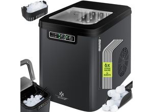 4255598324939 - KESSER® Eiswürfelbereiter Eiswürfelmaschine Edelstahl Ice Maker 12 kg 24 h Zubereitung in 7 min 22 Liter Wassertank 2 Eiswürfel-Größen LED-Display Selbstreinigungsfunktion Silber