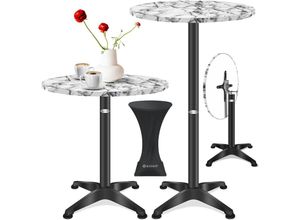 4255598325103 - KESSER® 2in1 Stehtisch klappbar Bistrotisch Aluminium Edelstahlplatte höhenverstellbar 70cm   115cm Partytisch Tisch In- & Outdoor Hochzeit Empfangstisch Klapptisch inklusive Regencover