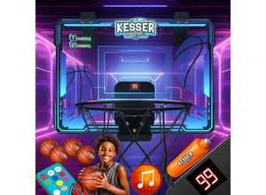 4255598325882 - KESSER® Mini-Basketballkorb fürs Zimmer & Büro Tür-Basketballkorb Indoor & Outdoor Basketball-Board für Kinder-Zimmer & Wandmontage Basketballbrett inkl Ballnetz Pumpe & Ball