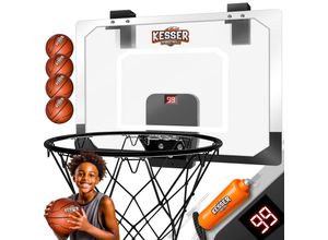 4255598325936 - KESSER® Mini-Basketballkorb fürs Zimmer & Büro Tür-Basketballkorb Indoor & Outdoor Basketball-Board für Kinder-Zimmer & Wandmontage Basketballbrett inkl Ballnetz Pumpe & Ball