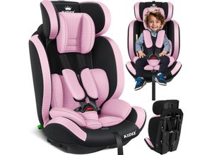 4255598326360 - KIDIZ® Autokindersitz Kindersitz Kinderautositz Autositz Sitzschale 9 kg - 36 kg 1-12 Jahre Gruppe 1 2 3 universal zugelassen nach ECE R129 03 Rosa