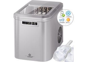 4255598327084 - KESSER® Eiswürfelbereiter Eiswürfelmaschine Edelstahl Ice Maker 12 kg 24 h Zubereitung in 7 min 22 Liter Wassertank 2 Eiswürfel-Größen LED-Display Selbstreinigungsfunktion Silber