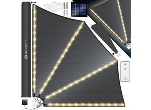 4255598327251 - KESSER® Balkonfächer mit LED klappbar mit Wandhalterung 140x140cm Sichtschutz Balkon Windschutz Balkonsichtschutz Seitenmarkise witterungsbeständig inkl Montagematerial