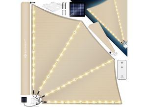 4255598327268 - KESSER® Balkonfächer mit LED klappbar mit Wandhalterung 140x140cm Sichtschutz Balkon Windschutz Balkonsichtschutz Seitenmarkise witterungsbeständig inkl Montagematerial