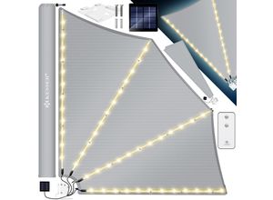 4255598327275 - KESSER® Balkonfächer mit LED klappbar mit Wandhalterung 140x140cm Sichtschutz Balkon Windschutz Balkonsichtschutz Seitenmarkise witterungsbeständig inkl Montagematerial