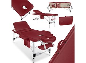 4255598327282 - KESSER® Mobile Massageliege klappbar & höhenverstellbar 3 Zonen Massagebett Massagetisch Kosmetikliege Breit Therapieliege Aluminium + 10x Gesichtsauflage mit Kopfstütze Armlehnen & Tasche