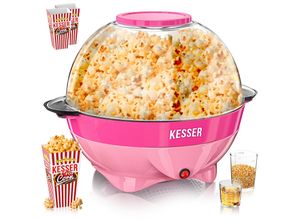 4255598327909 - KESSER® Popcornmaschine 800W Popcornmaker - 55l großer Inhalt Antihaftbeschichtung Deckel & Servierschale für Öl Butter Zucker Stille & Schnelle abnehmbare Heizfläche inkl Popcornbecher