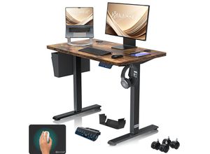 4255598328807 - KESSER® Höhenverstellbarer Schreibtisch elektrisch Ergonomisch Steh-Sitz Schreibtisch 3-Funktions-Memory Steuerung Inkl 360° Rollen & USB-Ladeanschluss Computertisch für Homeoffice