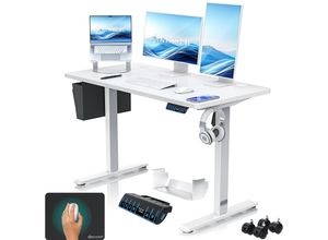 4255598328814 - KESSER® Höhenverstellbarer Schreibtisch elektrisch Ergonomisch Steh-Sitz Schreibtisch 3-Funktions-Memory Steuerung Inkl 360° Rollen & USB-Ladeanschluss Computertisch für Homeoffice