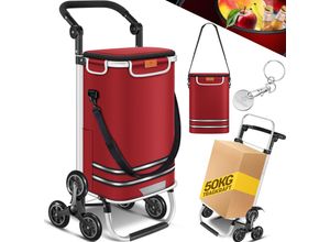 4255598334150 - KESSER® Einkaufstrolley Treppensteiger mit Kühlfach klappbar mit 56L Kapazität und belastbar bis 50kg 3in1 Trolley Sackkarre & Umhängetasche Faltbarer Einkaufswagen inkl Einkaufschip