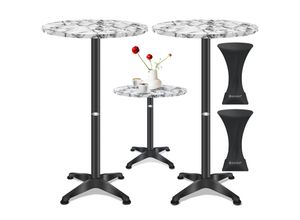 4255598336086 - KESSER® 2in1 Stehtisch Bistrotisch Aluminium Edelstahlplatte höhenverstellbar 70cm   115cm Partytisch Tisch In- & Outdoor Hochzeit Empfangstisch 4 Standfüße und Regencover