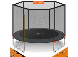 4255598337991 - KESSER® - Trampolin TÜV SÜD GS Zertifiziert Komplettset mit Sicherheitsnetz Leiter Randabdeckung & Zubehör Kindertrampolin Gartentrampolin Belastbarkeit 150 kg