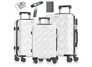 4255598351713 - KESSER® Reisekoffer Set 3-teilig Kofferset ABS Hartschalenkoffer mit Zahlenschloss Kofferwaage & Reisebrieftasche 360° Rollen Handgepäck & große Koffer für Business & Reise Trolley