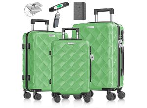 4255598351720 - KESSER® Reisekoffer Set 3-teilig Kofferset ABS Hartschalenkoffer mit Zahlenschloss Kofferwaage & Reisebrieftasche 360° Rollen Handgepäck & große Koffer für Business & Reise Trolley