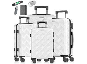 4255598351775 - KESSER® Reisekoffer Set 4-teilig Kofferset ABS Hartschalenkoffer mit Zahlenschloss Kofferwaage & Reisebrieftasche 360° Rollen Handgepäck & große Koffer für Business & Reise Trolley