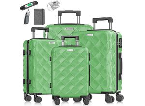 4255598351782 - KESSER® Reisekoffer Set 4-teilig Kofferset ABS Hartschalenkoffer mit Zahlenschloss Kofferwaage & Reisebrieftasche 360° Rollen Handgepäck & große Koffer für Business & Reise Trolley