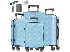 4255598351799 - KESSER® Reisekoffer Set 4-teilig Kofferset ABS Hartschalenkoffer mit Zahlenschloss Kofferwaage & Reisebrieftasche 360° Rollen Handgepäck & große Koffer für Business & Reise Trolley