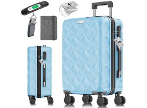 4255598351836 - KESSER® Reisekoffer Koffer ABS Hartschalenkoffer mit Zahlenschloss Kofferwaage & Reisebrieftasche 360° Rollen Koffer für Business & Reise Trolley