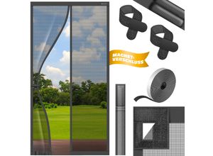 4255598354370 - KESSER® Magnet Fliegengitter Tür Insektenschutz Magnetvorhang Türvorhang Schutzgitter mit kinderleichter Inkl Klebemontage für Balkontür Terrassentür Kellertür Montage Ohne Bohren