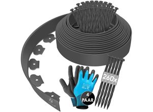 4255598357661 - KESSER® Flexible Rasenkante aus Kunststoff Länge 10m Höhe 5cm mit 50 Erdanker + Handschuhe Beeteinfassung Beetumrandung Beetbegrenzung Mähkante Pflastersteine Palisade 4255598357661 - KESSER® Flexible Rasenkante aus Kunststoff Länge 10m Höhe 5cm mit 50 Erdanker + Handschuhe Beeteinfassung Beetumrandung Beetbegrenzung Mähkante Pflastersteine Palisade