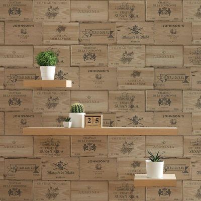 4255603500341 - Tapete Holz Mateo M1-No35 Vliestapete Braun Beige Tapete in Holzoptik Wohnzimmer Schlafzimmer Küche - Braun - Tadessi