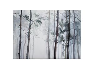 4255603547216 - Tadessi - Leinwandbild Bäume Blätter 50 x 70 cm - Wandbild Weiß Schwarz - Keilrahmen Aquarelle Natur Wohnzimmerdeko Wanddeko Wandgemälde