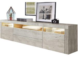 4255607602799 - Lowboard BORCHARDT MÖBEL Santa Fe Sideboards Gr B H T 166 cm x 49 cm x 35 cm 2 grau (beton optik) Lowboards Breite 166 cm