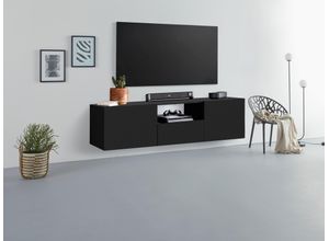 4255607603123 - Lowboard BORCHARDT MÖBEL Sophia Sideboards Gr B H T 139 cm x 35 cm x 35 cm 1 schwarz (schwarz matt) Lowboards Breite 139 cm mit 1 Schubkasten stehend und hängend