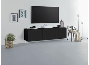 4255607603192 - Lowboard BORCHARDT MÖBEL Sophia Sideboards Gr B H T 139 cm x 35 cm x 35 cm schwarz (schwarz matt) Lowboards Breite 139 cm mit 3 Türen stehend und hängend