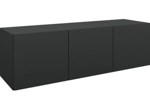 4255607603819 - Lowboard BORCHARDT MÖBEL Vaasa Sideboards Gr B H T 114 cm x 35 cm x 35 cm 3 schwarz (schwarz matt) Lowboards Breite 114 cm nur hängend