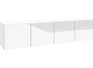 4255607603956 - Lowboard BORCHARDT MÖBEL Vaasa Sideboards Gr B H T 152 cm x 35 cm x 35 cm 4 weiß (weiß matt hochglanz) Lowboards Breite 152 cm nur hängend