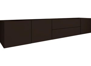 4255607603963 - Lowboard BORCHARDT MÖBEL Vaasa Sideboards Gr B H T 190 cm x 35 cm x 35 cm 2 schwarz (schwarz matt) Lowboards Breite 190 cm nur hängend