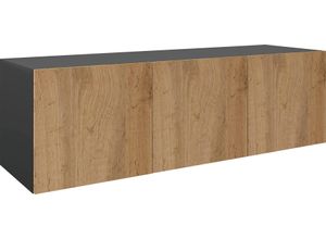 4255607604656 - Lowboard BORCHARDT MÖBEL Vaasa Sideboards Gr B H T 114 cm x 35 cm x 35 cm 3 schwarz (schwarz matt eichefarben wotan) Lowboards Breite 114 cm nur hängend