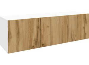 4255607604731 - Lowboard BORCHARDT MÖBEL Vaasa Sideboards Gr B H T 114 cm x 35 cm x 35 cm 3 weiß (weiß matt eichefarben wotan) Lowboards Breite 114 cm nur hängend