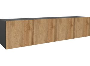 4255607604779 - Lowboard BORCHARDT MÖBEL Vaasa Sideboards Gr B H T 152 cm x 35 cm x 35 cm 4 schwarz (schwarz matt eichefarben wotan) Lowboards Breite 152 cm nur hängend