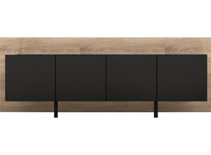 4255607605264 - Lowboard BORCHARDT MÖBEL Sara Sideboards Gr B H T 182 cm x 65 cm x 35 cm stehend schwarz (schwarz matt eichefarben sonoma) Lowboards Breite 182 cm