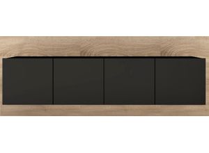 4255607605288 - Lowboard BORCHARDT MÖBEL Sara Sideboards Gr B H T 182 cm x 65 cm x 35 cm hängend schwarz (schwarz matt eichefarben sonoma) Lowboards Breite 182 cm