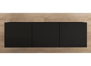 4255607605325 - Lowboard BORCHARDT MÖBEL Sara Sideboards Gr B H T 144 cm x 65 cm x 35 cm hängend schwarz (schwarz matt eichefarben sonoma) Lowboards Breite 144 cm