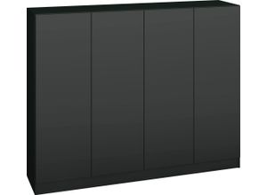 4255607605684 - Schuhschrank BORCHARDT MÖBEL Vaasa3 Schränke Gr B H T 152 cm x 120 cm x 35 cm 4 St schwarz (schwarz matt) Schuhschränke Breite 152 cm Bestseller