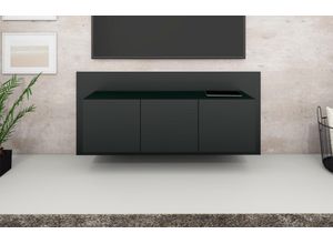 4255607607404 - Lowboard BORCHARDT MÖBEL Sara Sideboards Gr B H T 144 cm x 65 cm x 35 cm hängend schwarz (schwarz matt) Lowboards Breite 144 cm