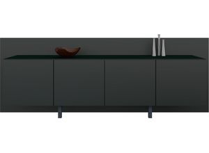 4255607607497 - Lowboard BORCHARDT MÖBEL Sara Sideboards Gr B H T 182 cm x 65 cm x 35 cm stehend schwarz (schwarz matt) Lowboards Breite 182 cm