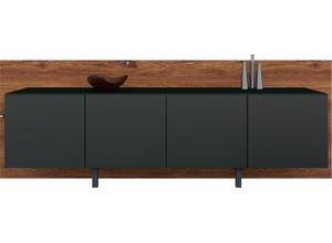 4255607607503 - Lowboard BORCHARDT MÖBEL Sara Sideboards Gr B H T 182 cm x 65 cm x 35 cm stehend schwarz (schwarz matt vintage eichefarben) Lowboards Breite 182 cm