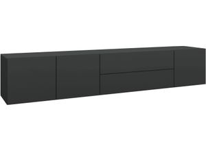 4255607607954 - Lowboard BORCHARDT MÖBEL Sophia Sideboards Gr B H T 190 cm x 35 cm x 35 cm 2 schwarz (schwarz matt) Lowboards Breite 190 cm stehend und hängend montierbar