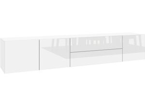 4255607607978 - Lowboard BORCHARDT MÖBEL Sophia Sideboards Gr B H T 190 cm x 35 cm x 35 cm 2 weiß (weiß matt hochglanz) Lowboards Breite 190 cm stehend und hängend montierbar