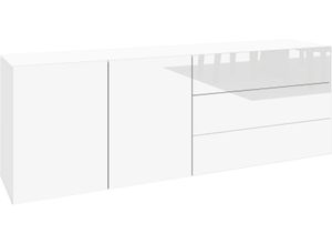 4255607608005 - Sideboard BORCHARDT MÖBEL Sophia Sideboards Gr B H T 152 cm x 53 cm x 35 cm 3 weiß (weiß matt hochglanz) Sideboards Breite 152 cm stehend und hängend montierbar