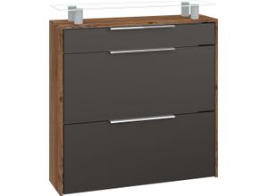 4255607609262 - Schuhschrank »Oliva« Breite 89 cm hängend mit 2 Doppeltrommel und 1 Schubkasten